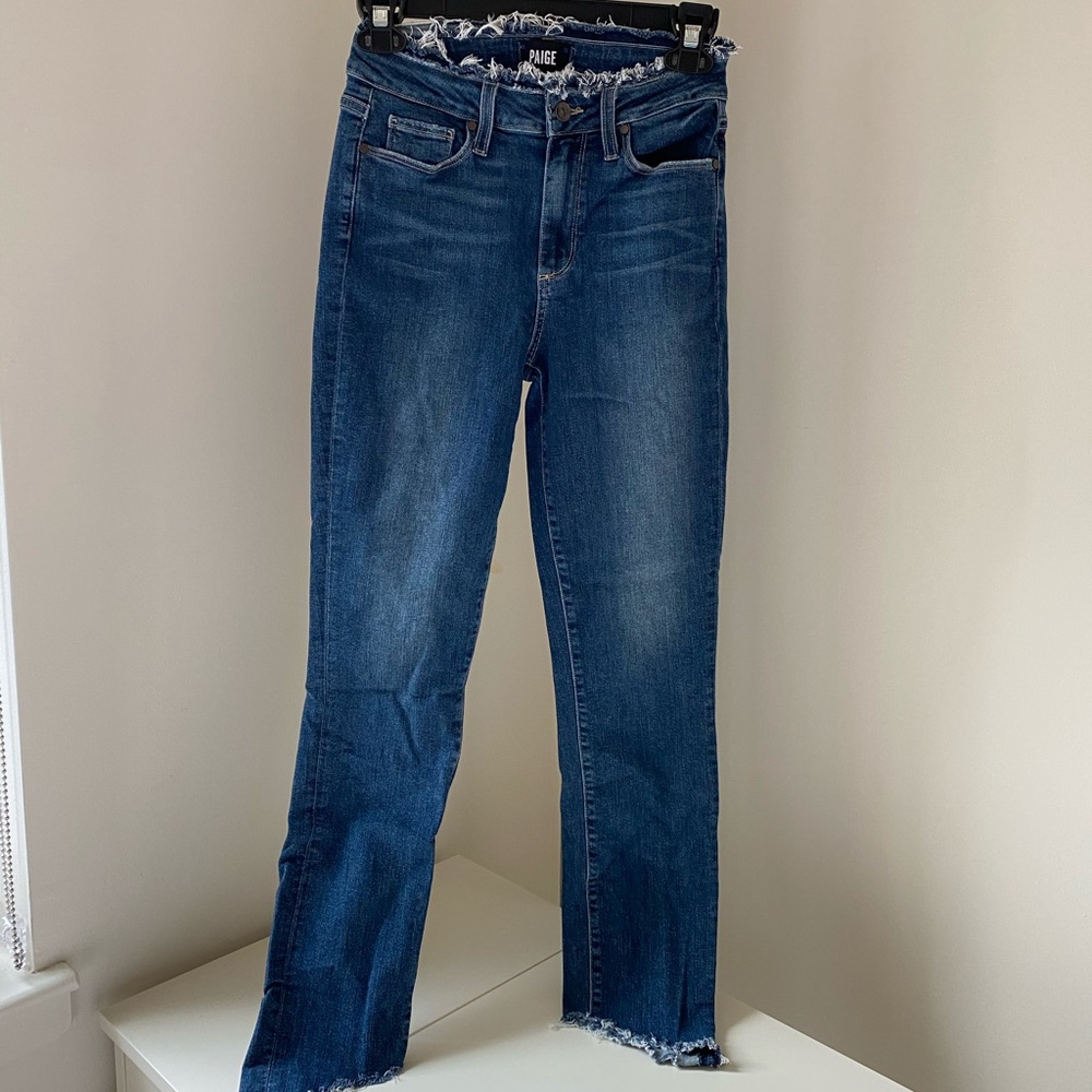 Paige Denim Skinny Jean with Frayed Waist&Hem 27